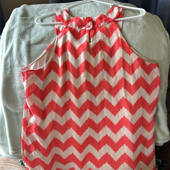 Maurices XL Dressy Round Neck Tank with Orange Chevron - Picture 3 of 5